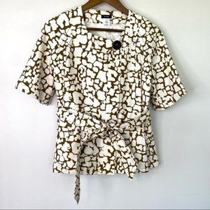 J. Crew Brown and White Patterned Blazer